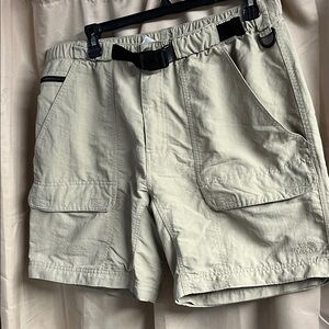 The North Face Men's Khaki Cargo Shorts with Integrated Belt